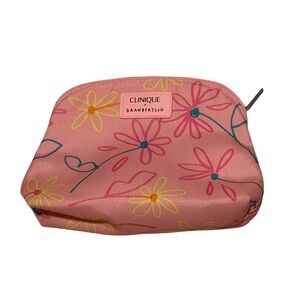Clinique x Drawbertson Pink Floral Cosmetic Bag